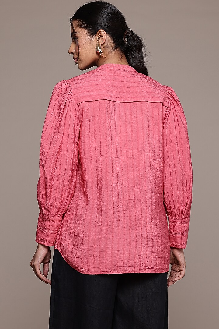 Pink Viscose Shirt by Ritu Kumar at Pernia's Pop Up Shop