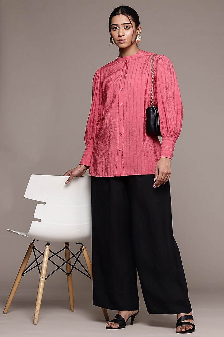 Pink Viscose Shirt by Ritu Kumar at Pernia's Pop Up Shop