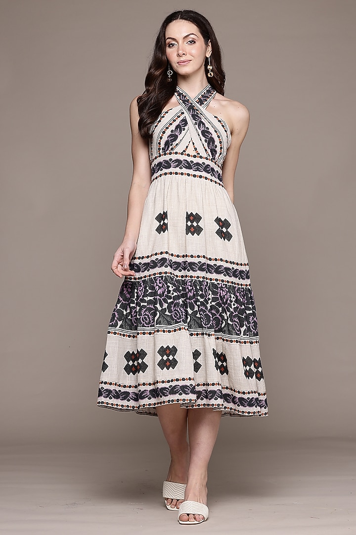 Off-White Cotton Summer Dress by Ritu Kumar at Pernia's Pop Up Shop