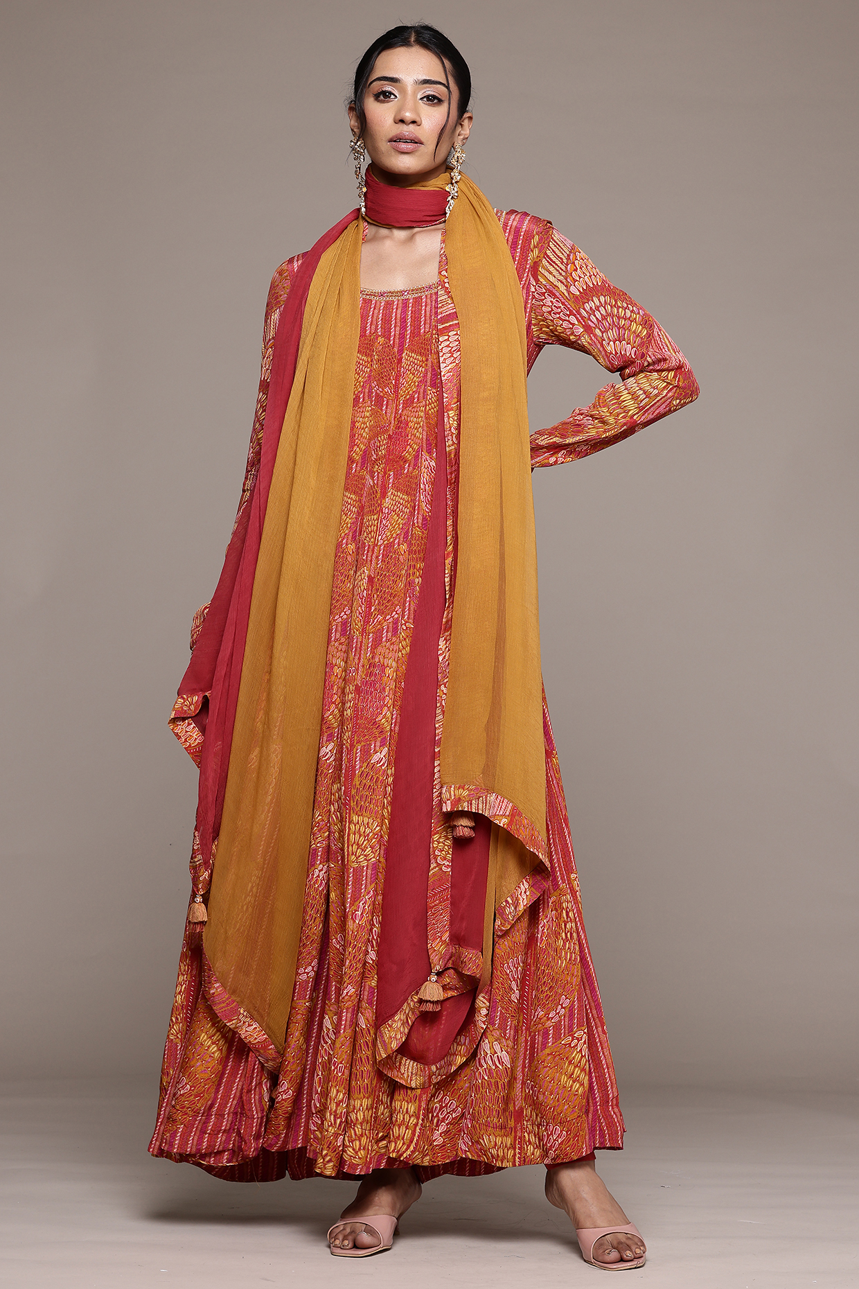 Rust Viscose Kurta Set by Ritu Kumar at Pernia's Pop Up Shop
