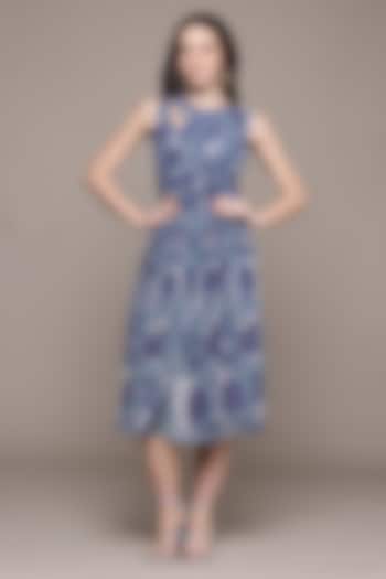 Blue Viscose Summer Dress by Ritu Kumar at Pernia's Pop Up Shop