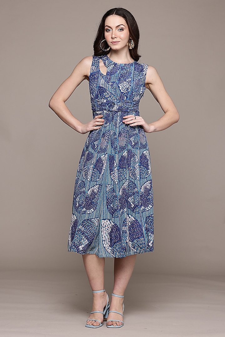 Blue Viscose Summer Dress by Ritu Kumar at Pernia's Pop Up Shop