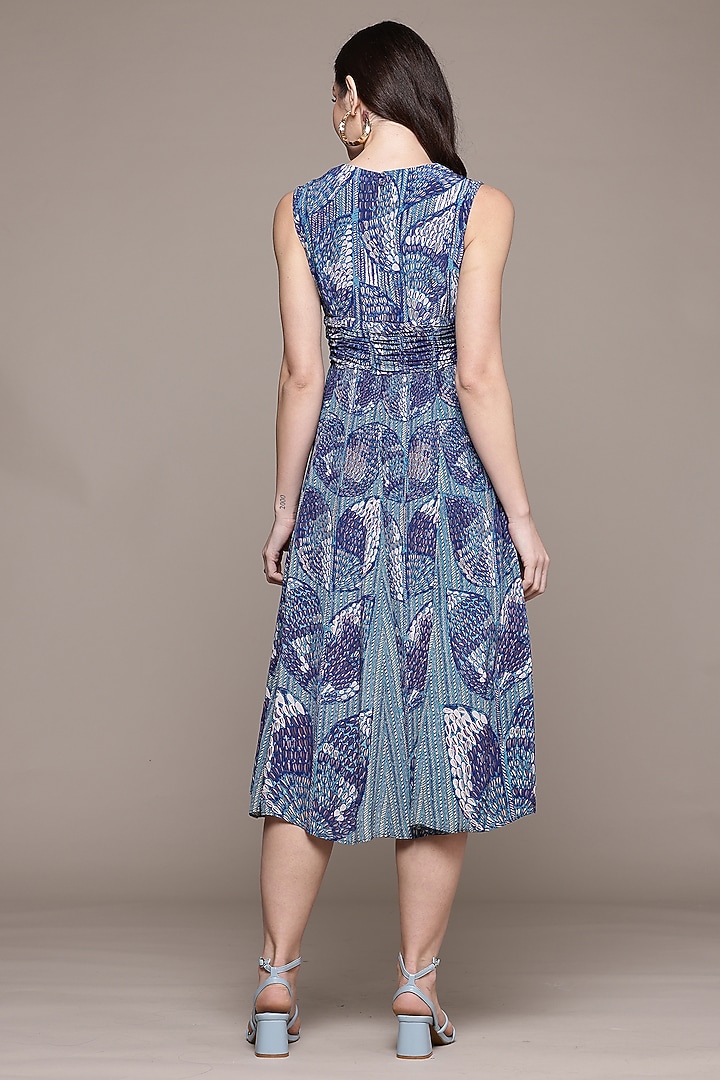 Blue Viscose Summer Dress by Ritu Kumar at Pernia's Pop Up Shop