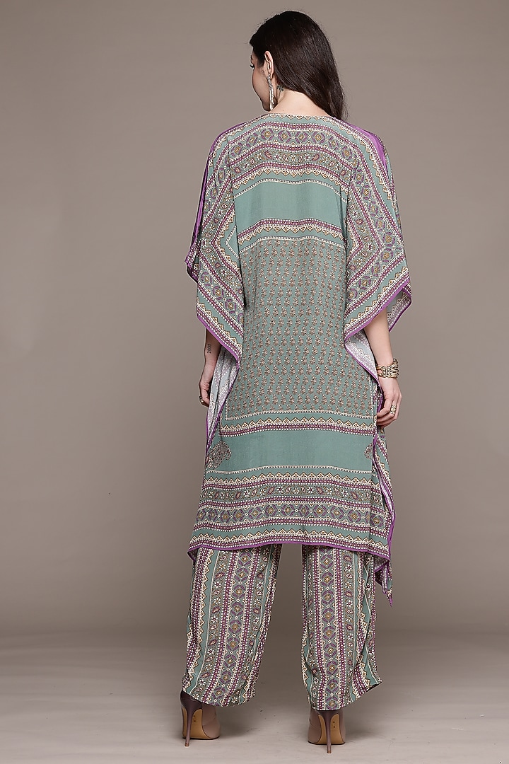 Teal Viscose Kurta Set by Ritu Kumar at Pernia's Pop Up Shop