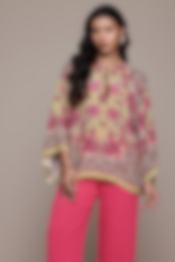 Green Viscose Floral Kurta by Ritu Kumar at Pernia's Pop Up Shop