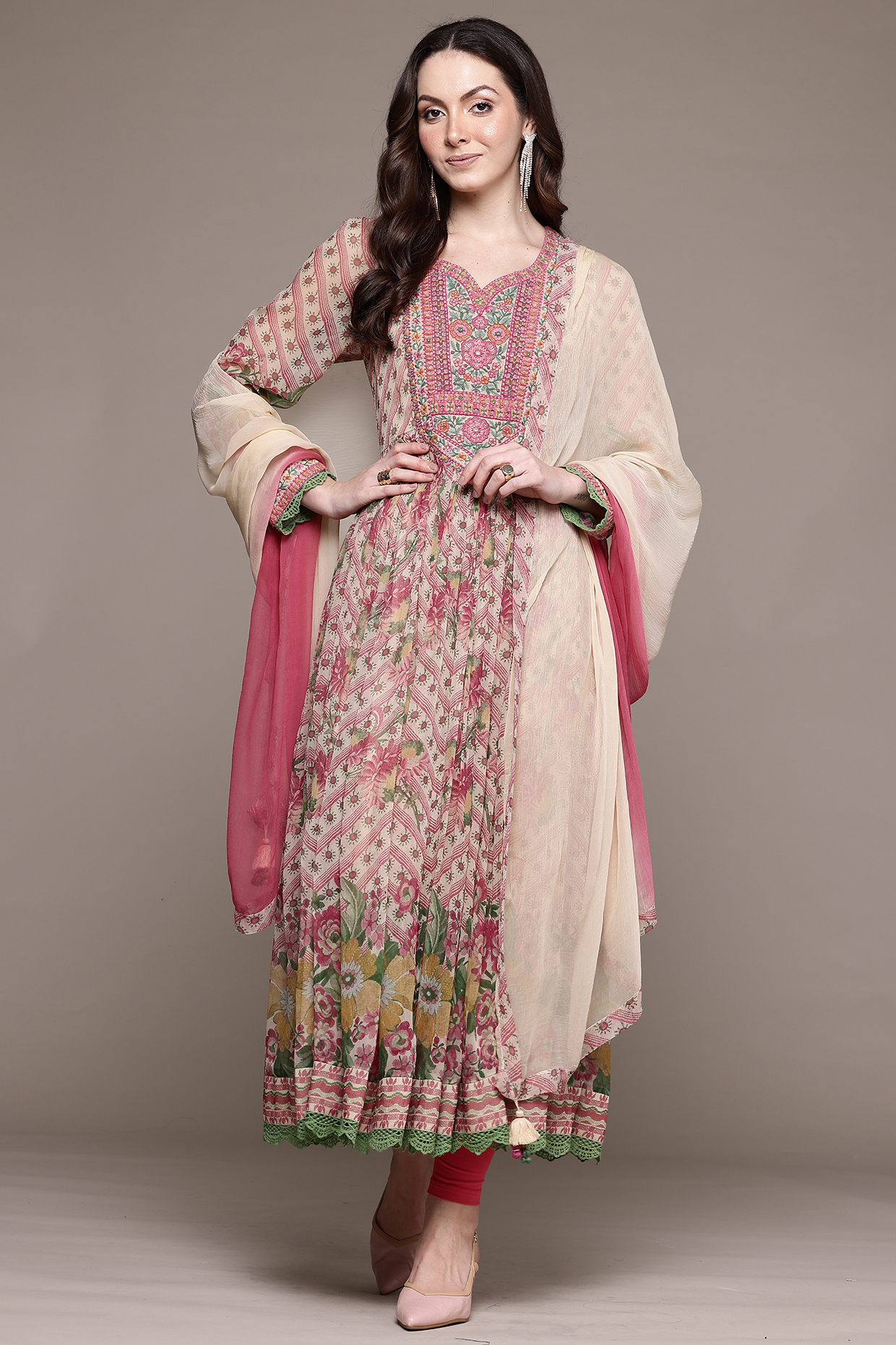 Beige Viscose Kurta Set by Ritu Kumar at Pernia's Pop Up Shop