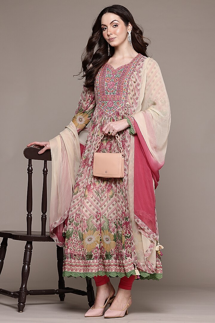 Beige Viscose Kurta Set by Ritu Kumar at Pernia's Pop Up Shop