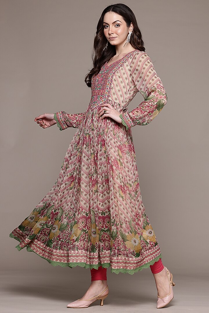 Beige Viscose Kurta Set by Ritu Kumar at Pernia's Pop Up Shop