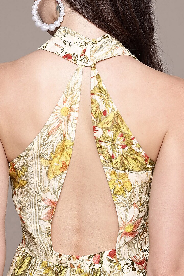 Off-White Cotton & Silk Summer Dress by Ritu Kumar at Pernia's Pop Up Shop