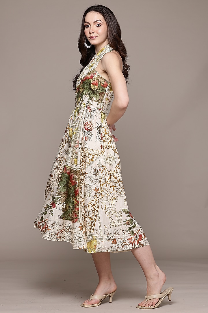 Off-White Cotton & Silk Summer Dress by Ritu Kumar at Pernia's Pop Up Shop
