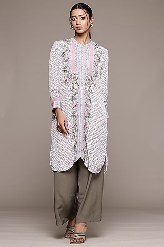 Pink Viscose Shirt by Ritu Kumar