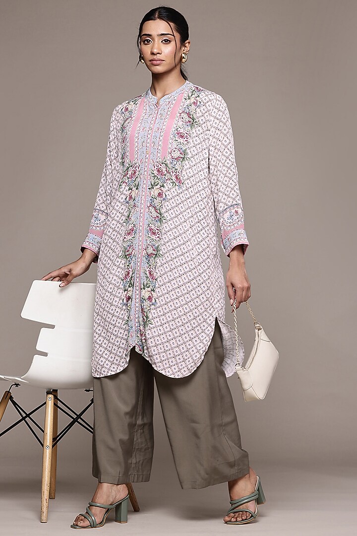 Pink Viscose Shirt by Ritu Kumar at Pernia's Pop Up Shop