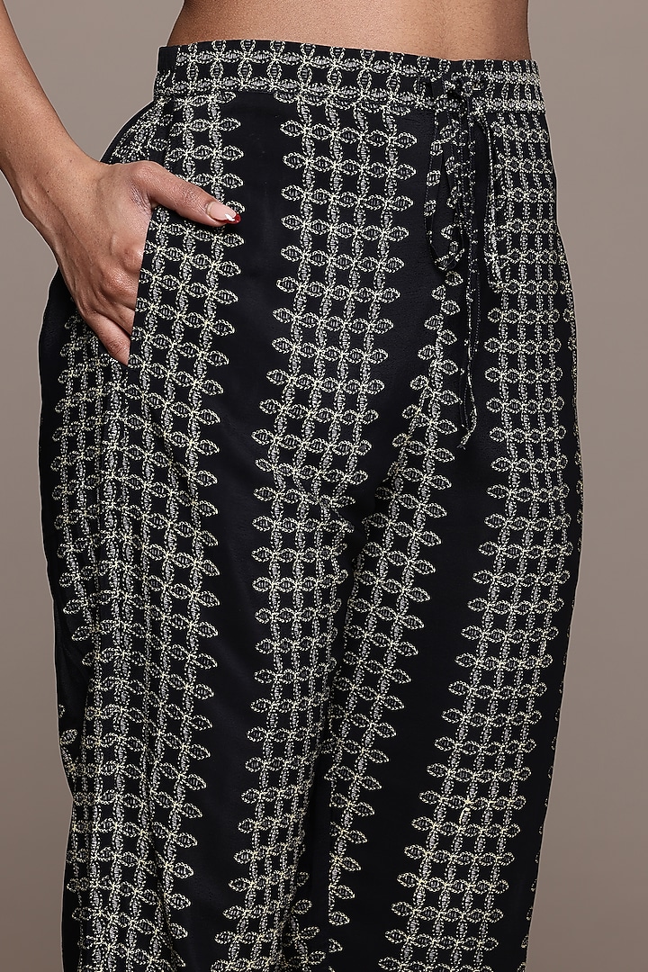 Black Viscose Kurta Set by Ritu Kumar at Pernia's Pop Up Shop