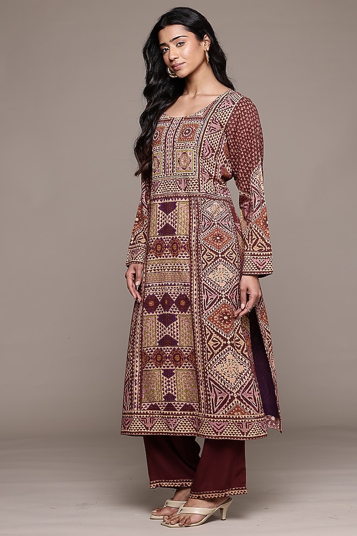Prune Colored Cotton Kurta Set by Ritu Kumar at Pernia's Pop Up Shop