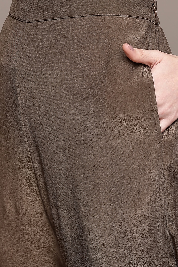 Brown Viscose Kurta Set by Ritu Kumar at Pernia's Pop Up Shop