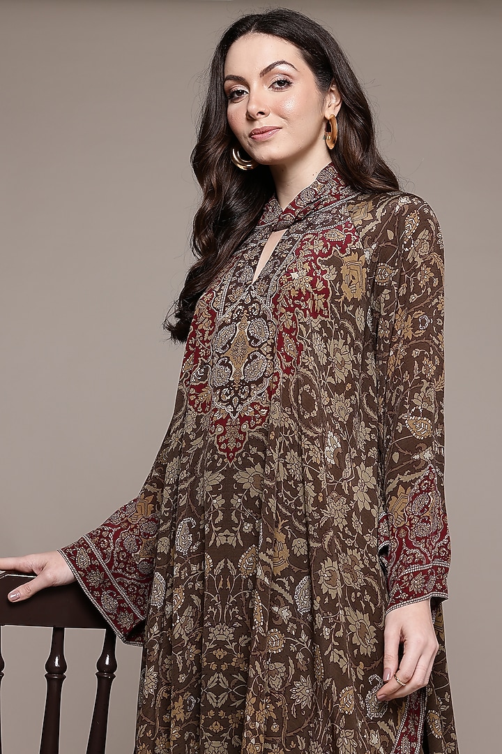 Brown Viscose Kurta Set by Ritu Kumar at Pernia's Pop Up Shop