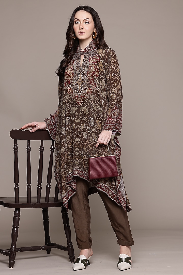 Brown Viscose Kurta Set by Ritu Kumar at Pernia's Pop Up Shop