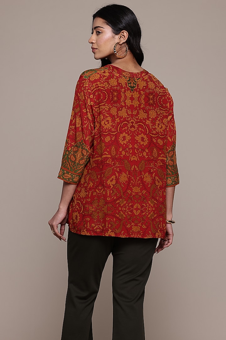 Red Viscose Kurta by Ritu Kumar at Pernia's Pop Up Shop