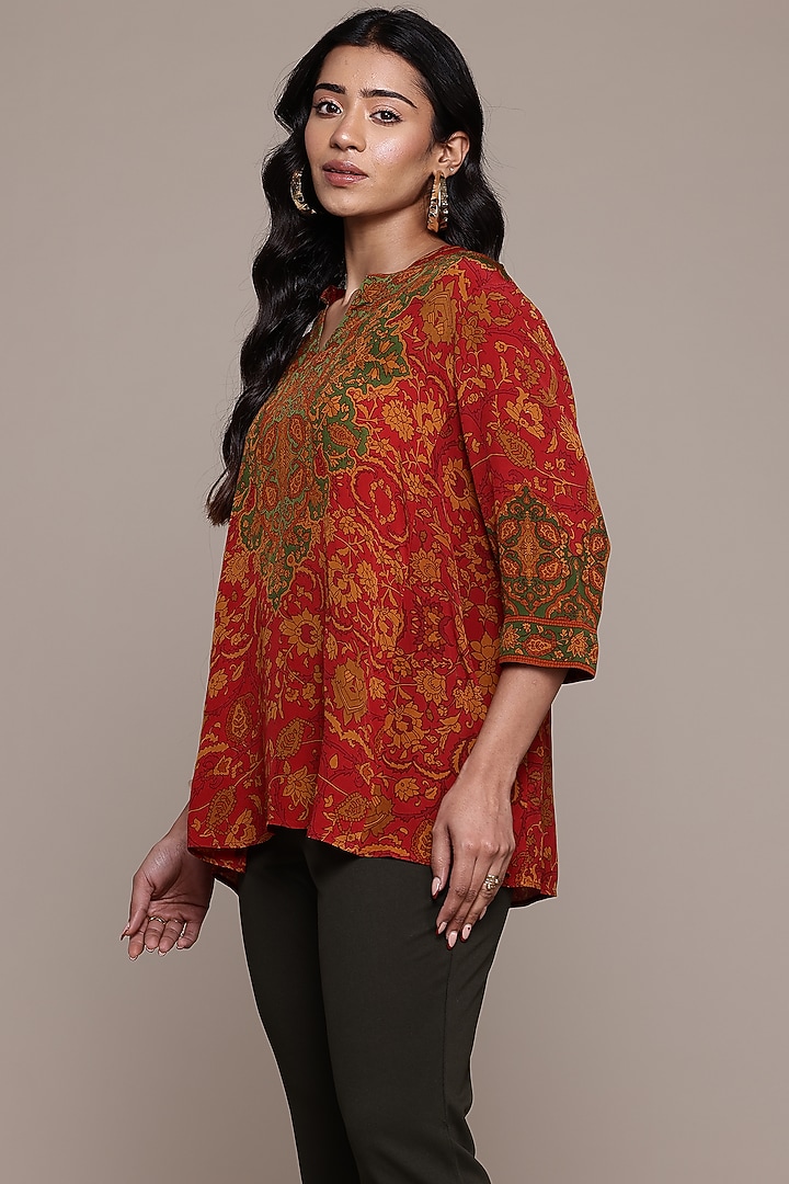 Red Viscose Kurta by Ritu Kumar at Pernia's Pop Up Shop