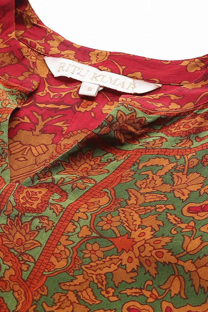 Red Viscose Kurta by Ritu Kumar at Pernia's Pop Up Shop