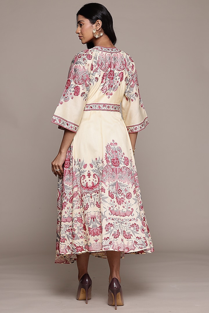 Off-White Cotton & Silk Maxi Vacation Dress by Ritu Kumar at Pernia's Pop Up Shop