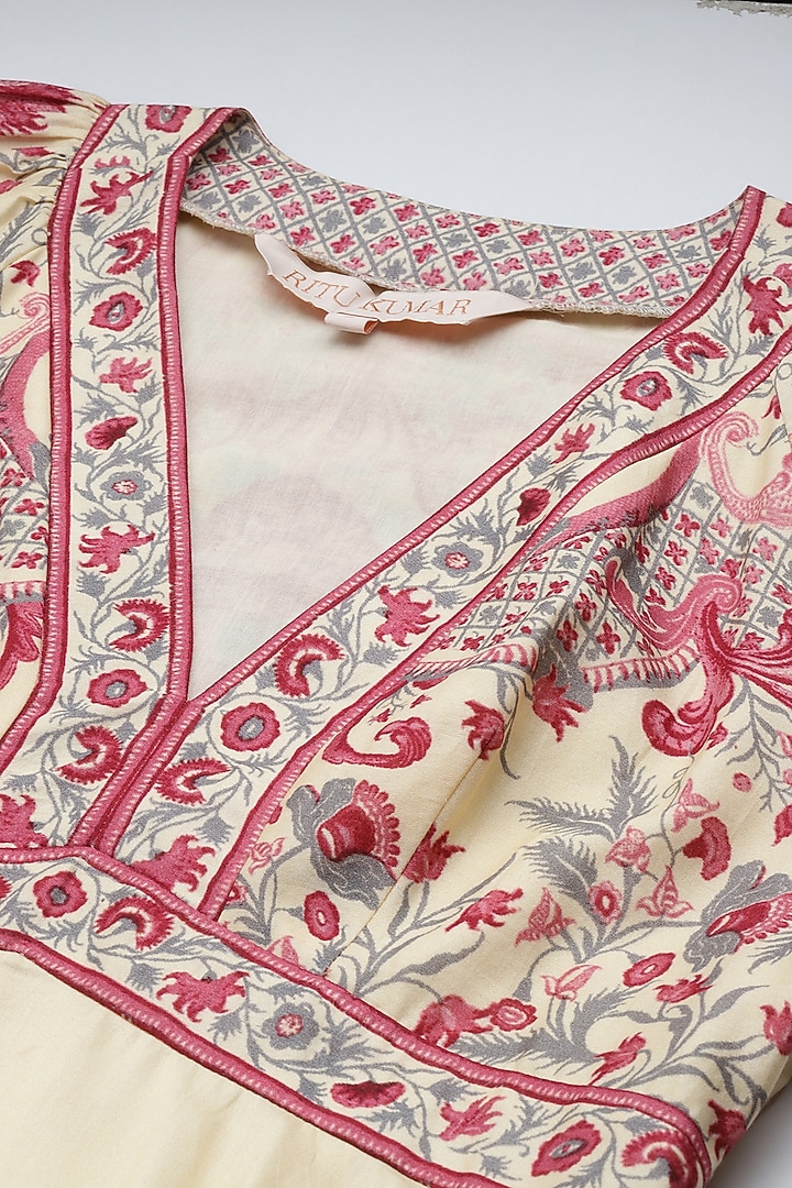 Off-White Cotton & Silk Maxi Vacation Dress by Ritu Kumar at Pernia's Pop Up Shop