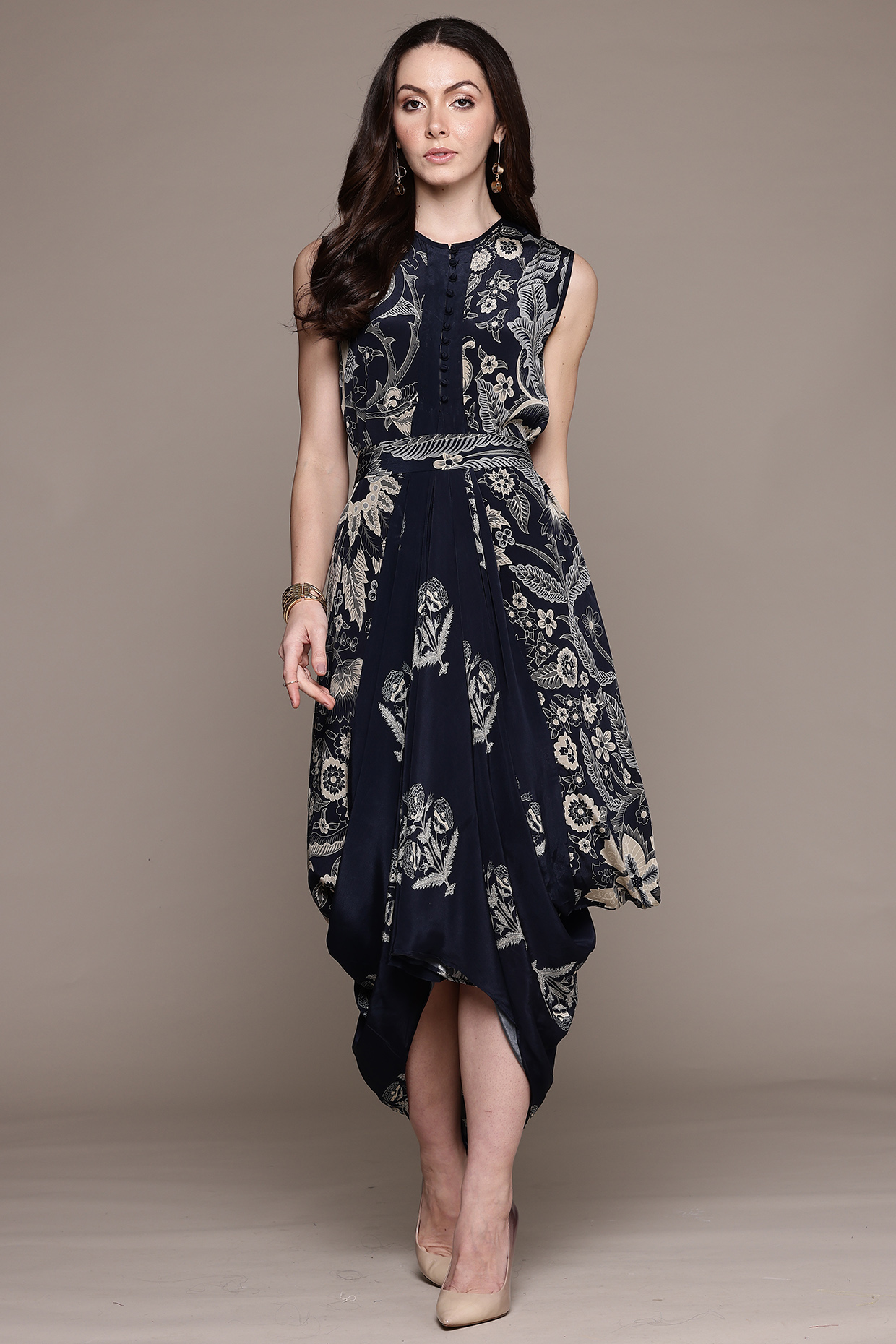 Black Viscose Vacation Dress by Ritu Kumar at Pernia's Pop Up Shop