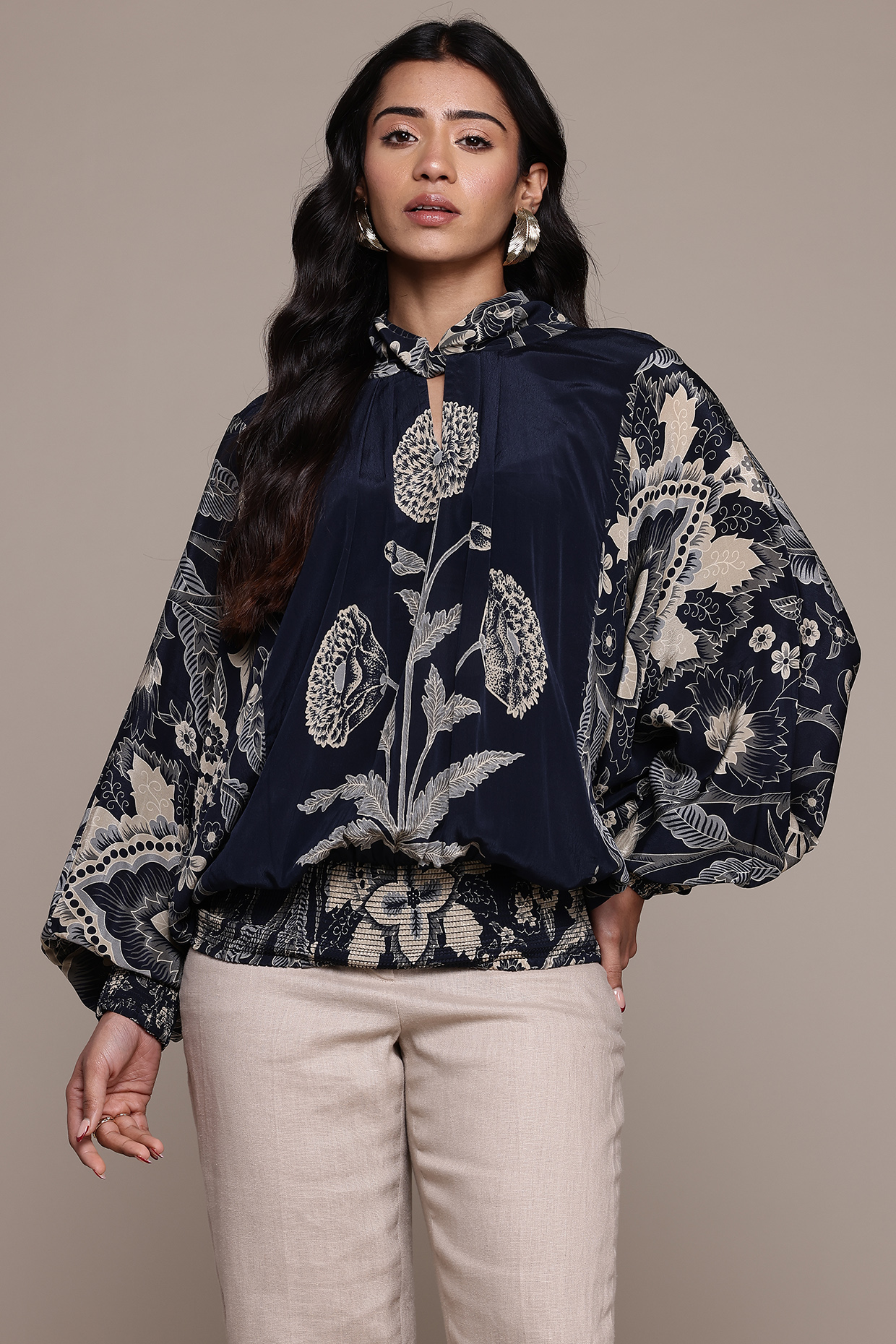 Black Viscose Kurta by Ritu Kumar at Pernia's Pop Up Shop