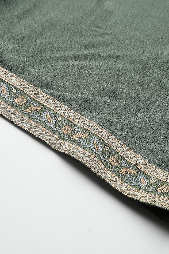 Khaki Murshidabad Silk Kurta Set by Ritu Kumar at Pernia's Pop Up Shop
