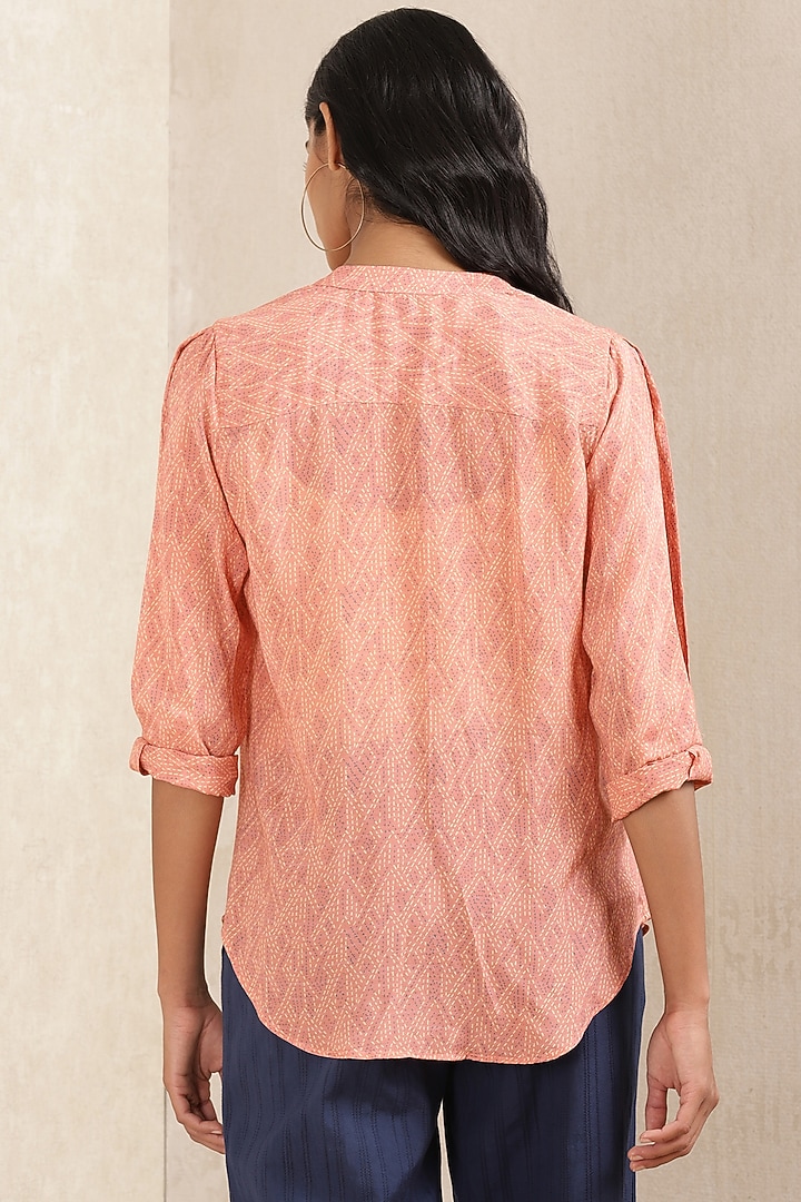 Peach Viscose Silk Shirt by Ritu Kumar at Pernia's Pop Up Shop