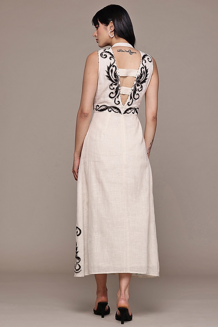 Ecru Cotton Slub A-Line Maxi Summer Dress by Ritu Kumar at Pernia's Pop Up Shop