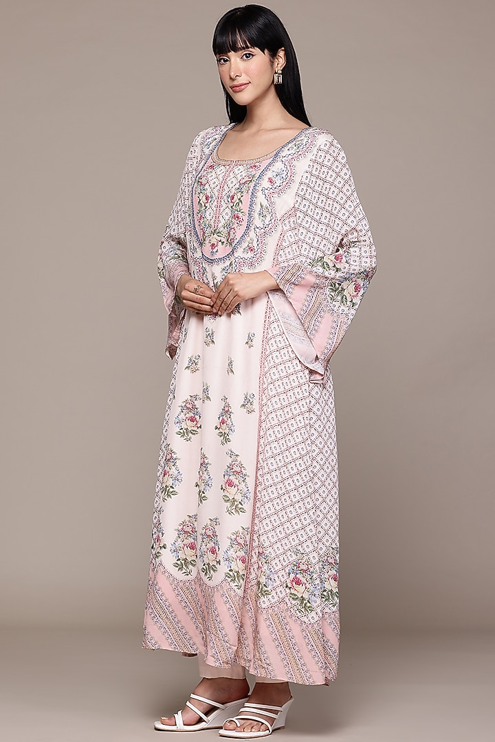 Pink Viscose Crepe Digital Printed Kurta Set by Ritu Kumar at Pernia's Pop Up Shop