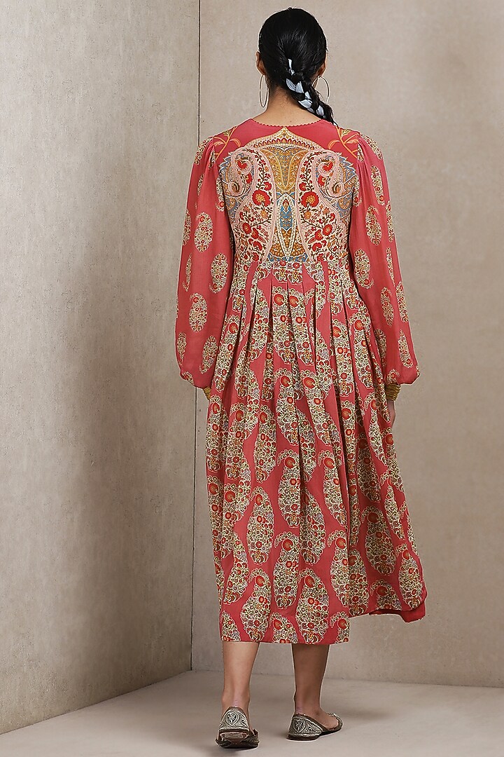 Pink Paisley Printed Summer Dress by Ritu Kumar at Pernia's Pop Up Shop