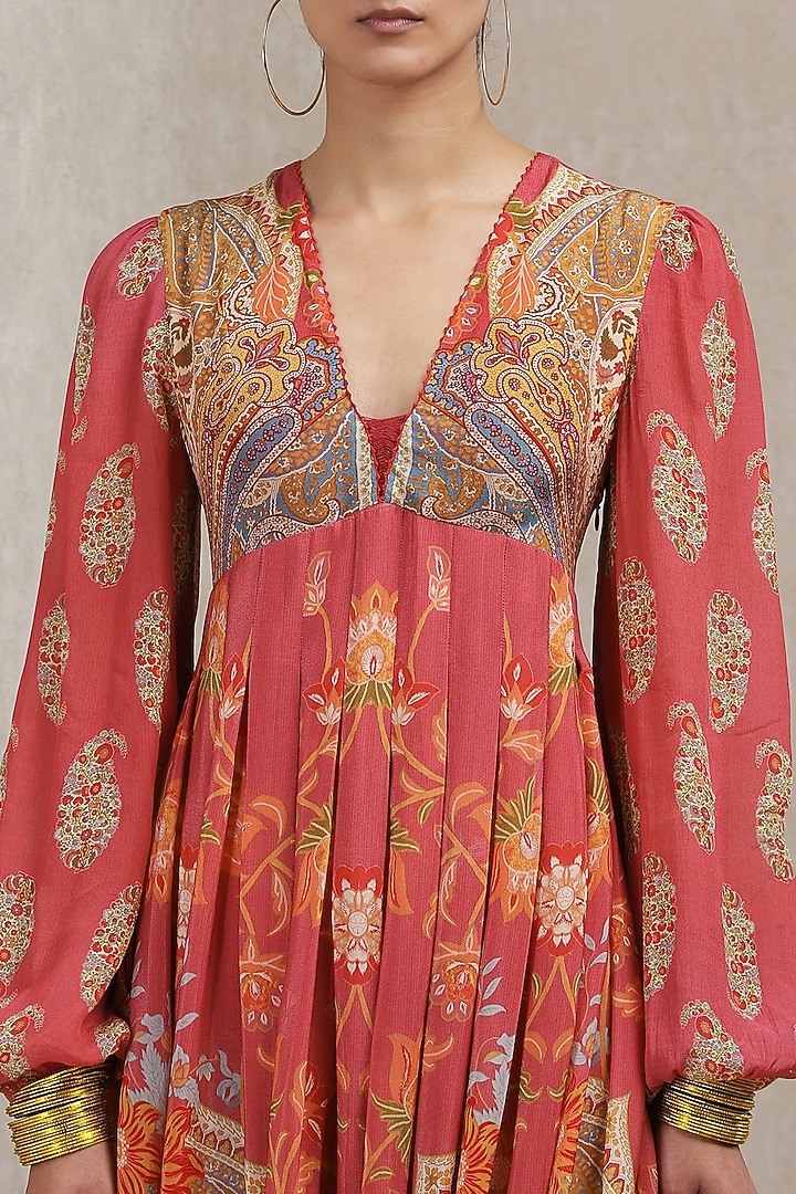 Pink Paisley Printed Summer Dress by Ritu Kumar at Pernia's Pop Up Shop