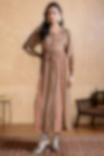 Green Viscose Tabby Floral Printed Vacation Dress by Ritu Kumar at Pernia's Pop Up Shop