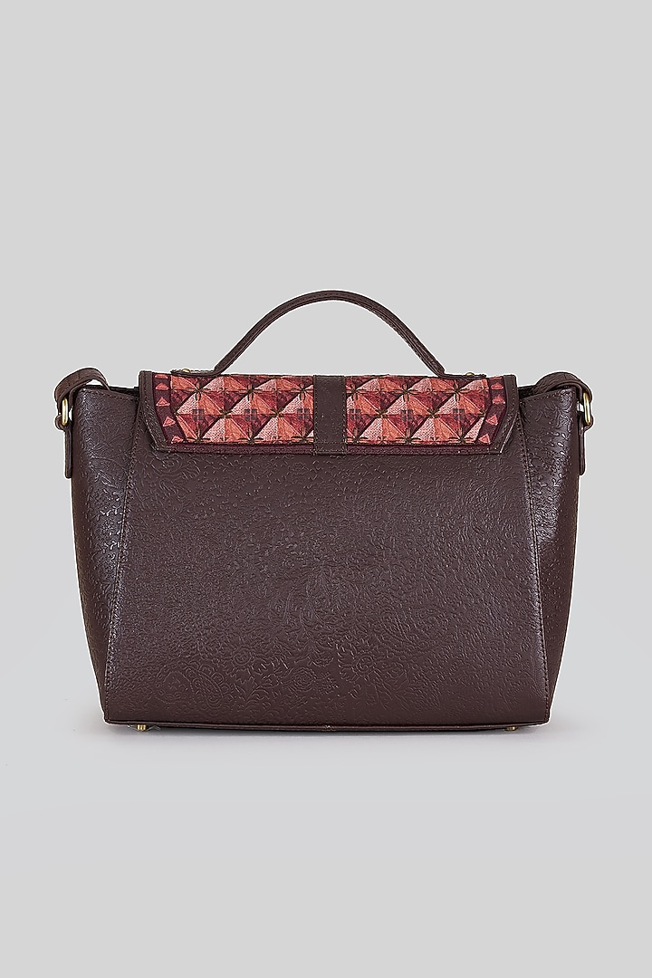 Wine Red Printed Grab Bag by Ritu Kumar at Pernia's Pop Up Shop
