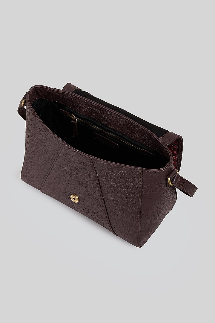 Wine Red Printed Grab Bag by Ritu Kumar at Pernia's Pop Up Shop