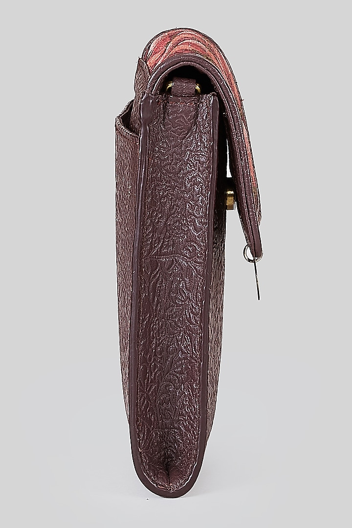 Wine Red Printed Mobile Sling Bag by Ritu Kumar at Pernia's Pop Up Shop