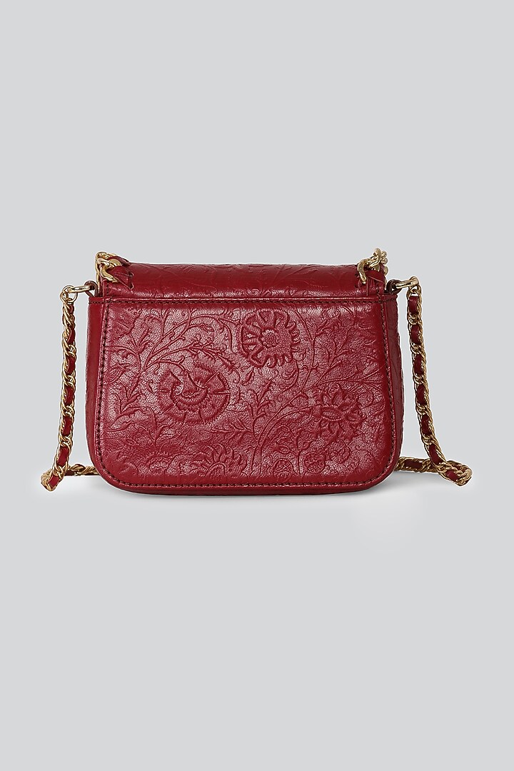 Maroon Printed Sling Bag by Ritu Kumar at Pernia's Pop Up Shop