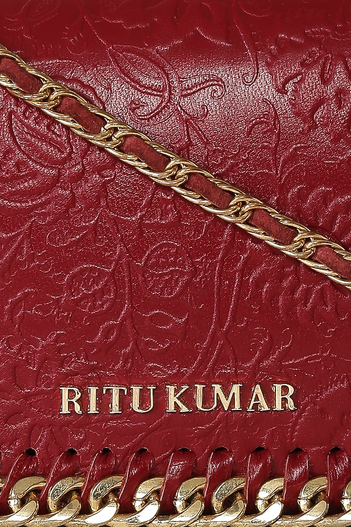 Maroon Printed Sling Bag by Ritu Kumar at Pernia's Pop Up Shop