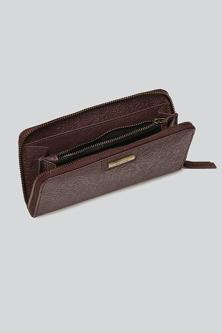 Maroon Printed Wallet by Ritu Kumar at Pernia's Pop Up Shop