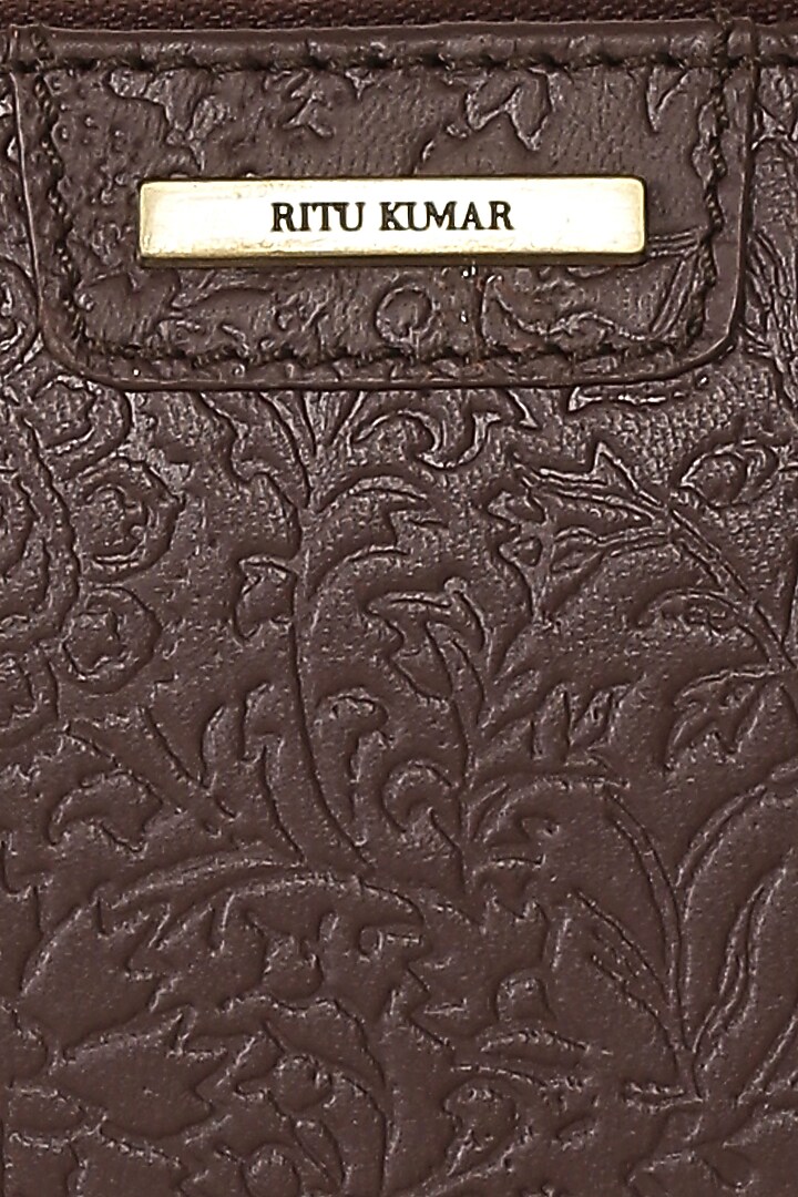 Maroon Printed Wallet by Ritu Kumar at Pernia's Pop Up Shop