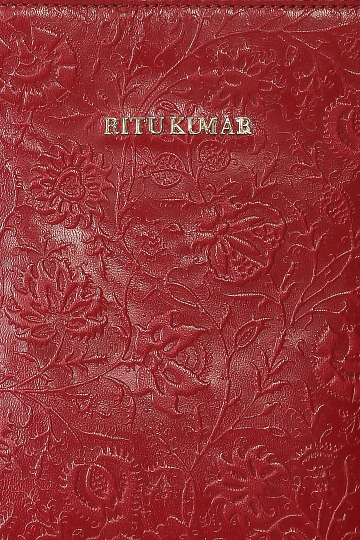 Red Leather Tote Bag by Ritu Kumar at Pernia's Pop Up Shop