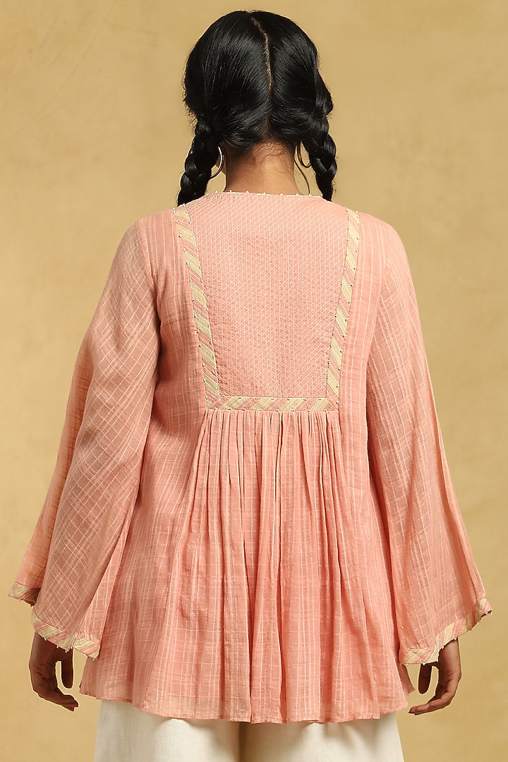 Rose Pink Cotton A-Line Kurta by Ritu Kumar at Pernia's Pop Up Shop