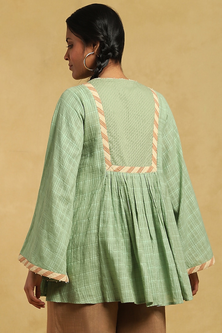 Green Cotton A-Line Kurta by Ritu Kumar at Pernia's Pop Up Shop