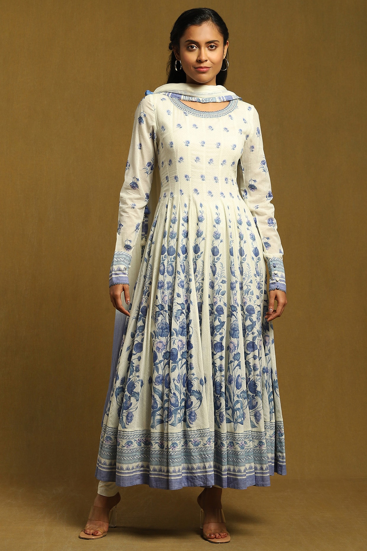 Rayon Floral Printed Anarkali Kurta – Yash Gallery