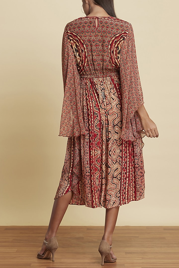 Red & Black Printed Summer Dress by Ritu Kumar at Pernia's Pop Up Shop