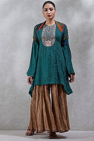 Beige Palazzo Pants by Ritu Kumar