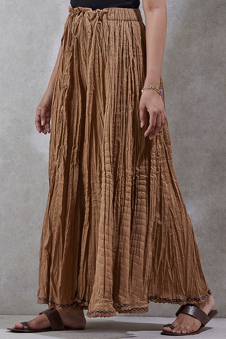 Beige Palazzo Pants by Ritu Kumar at Pernia's Pop Up Shop