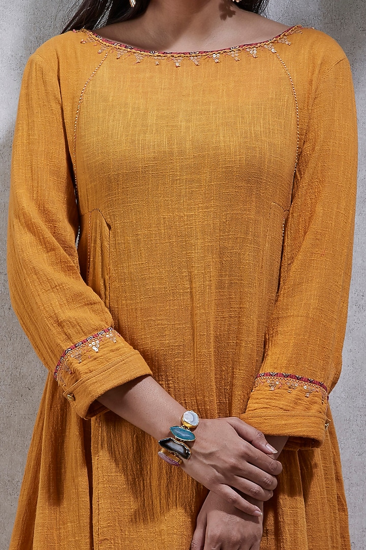 Vrindavan Dhoti Kurta Set - Mustard Yellow